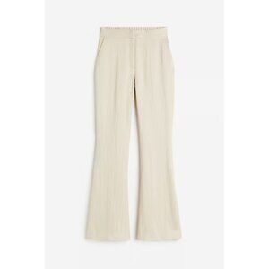 H&M Beige Trousers with Slits at Hem Recycled Polyester US Size 10 NWT